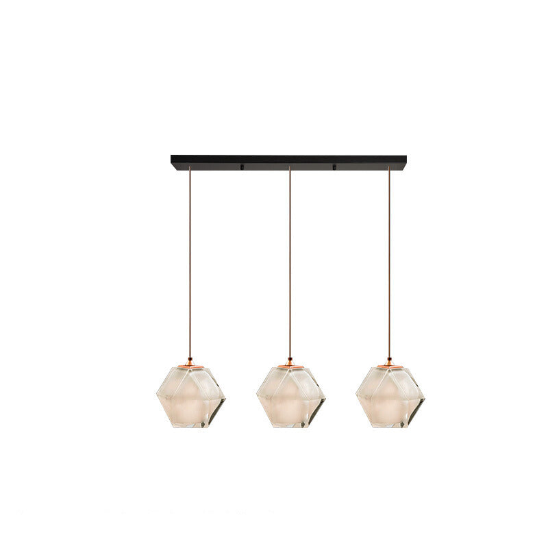 Hailie Polyèdre LED Suspension Métal Verre Cuisine Chambre à Coucher