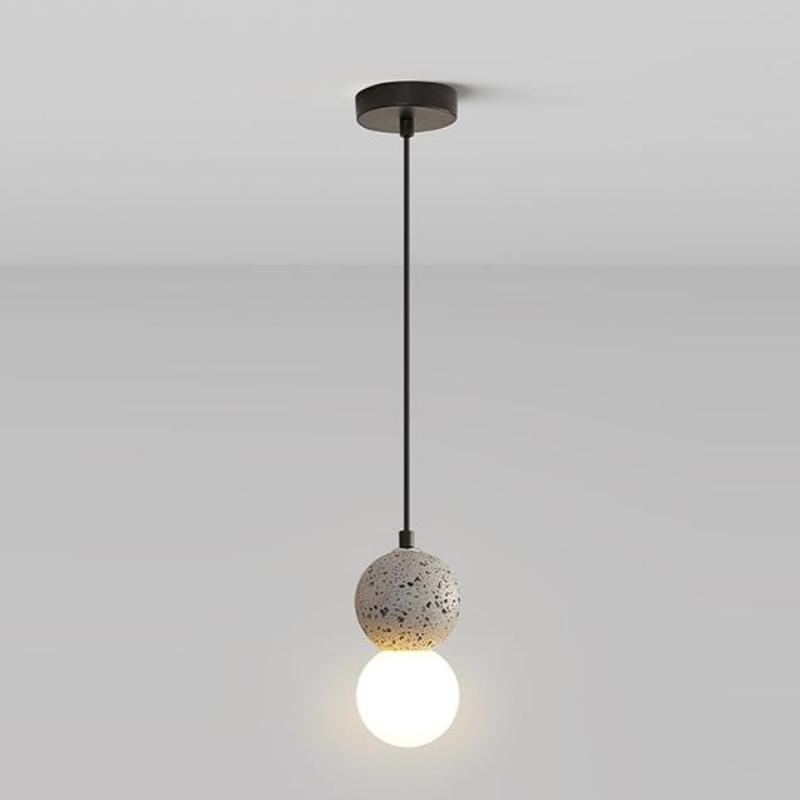 Valentina Luminaires Suspensions Globe Moderne Pierre/Verre Rose/Gris/Noir/Blanc Salon