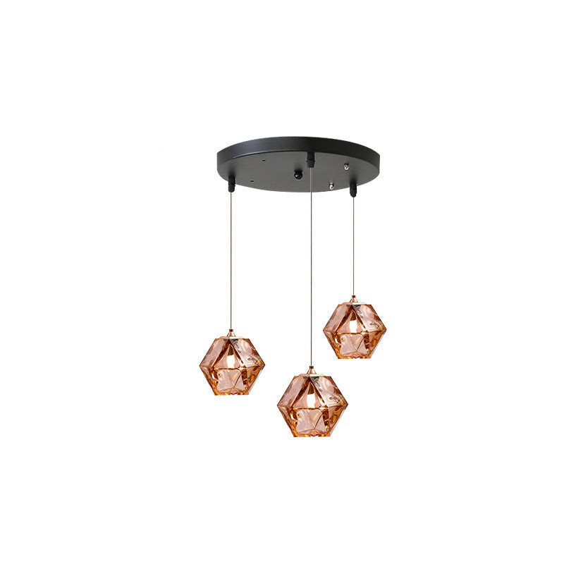 Hailie Polyèdre LED Suspension Métal Verre Cuisine Chambre à Coucher