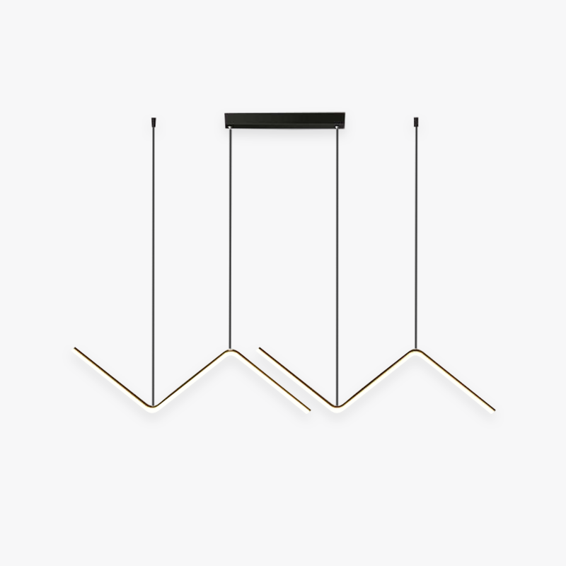 Louise Lampe Suspendue Lustre LED Moderne, Métal, Noir/Or, Cuisine