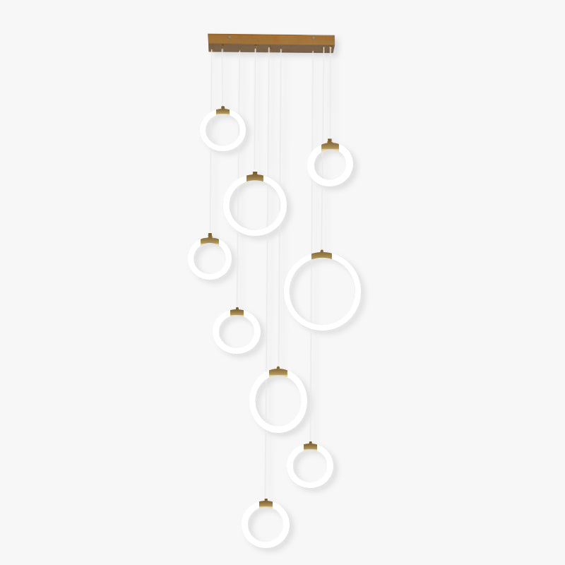 Valentina Luminaires Suspension LED Anneau Simple, Métal, Or, Salon