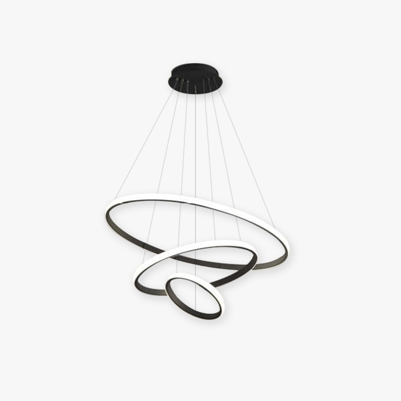 Arisha Suspension Anneau Moderne, Métal, Noir/Blanc/Doré, Salon