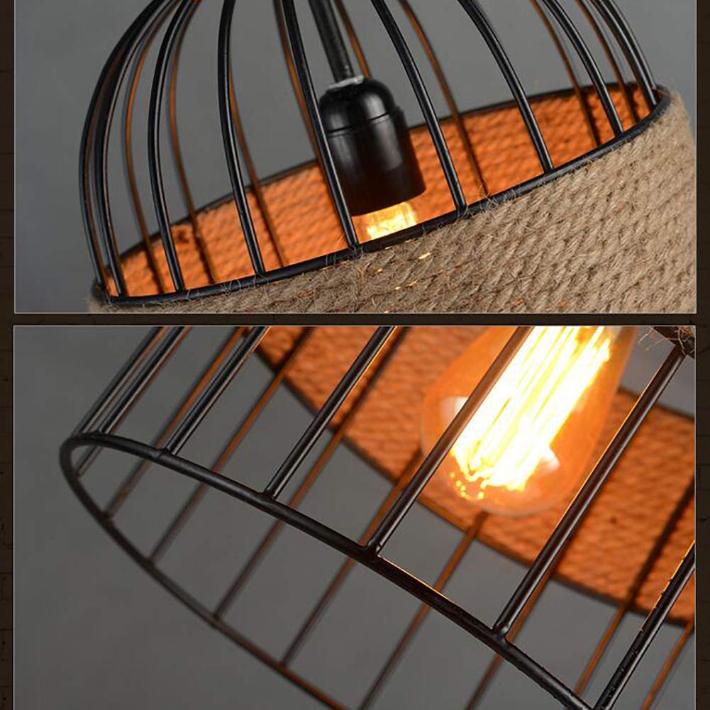 Epoch Design LED Cage à Oiseaux Suspension Métal/Corde Café/Bar/Restaurant