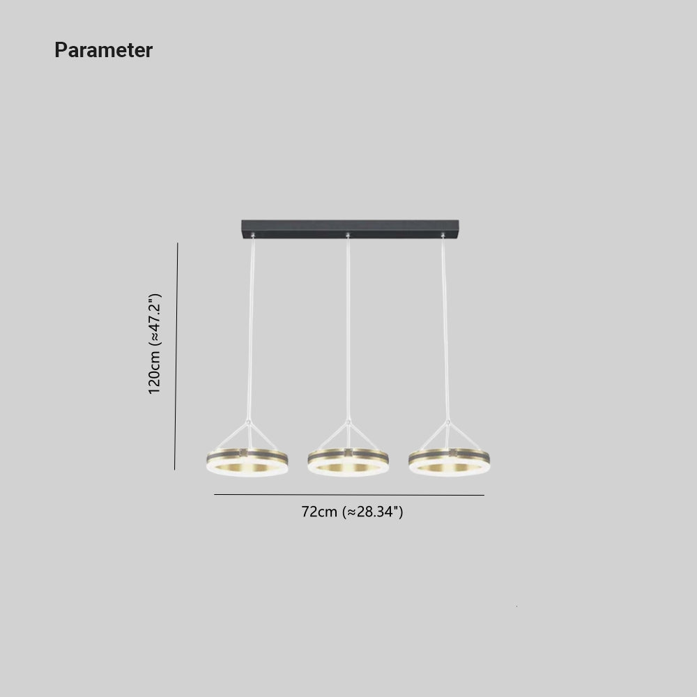 Raheel Suspension LED Multi Têtes Moderne Métal Noir Salon