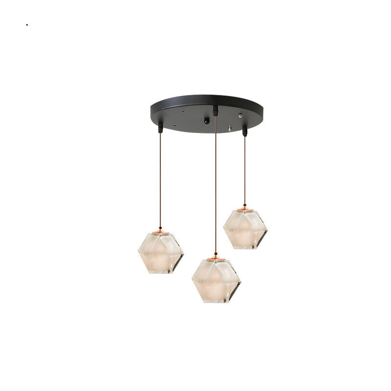 Hailie Polyèdre LED Suspension Métal Verre Cuisine Chambre à Coucher