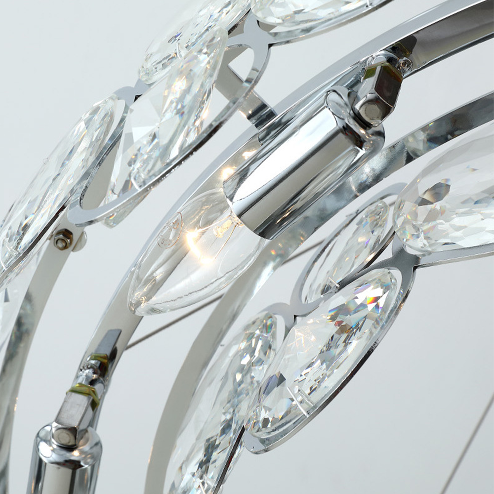 Marilyn Lustre LED Moderne Rond Cristal Métal Salon