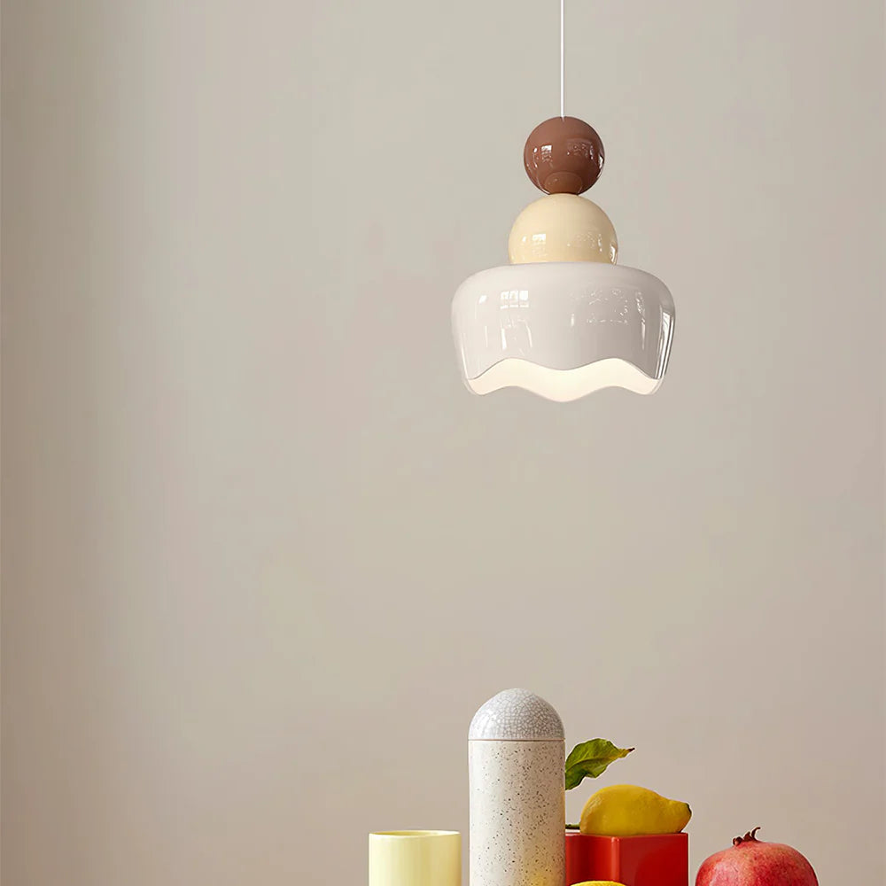 Morandi Poupée Sunny Rain LED Suspension Crème Résine Chambre à coucher