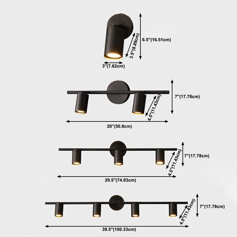 Freja Applique Murale Cylindrique Minimaliste, Métal, Noir/Laiton, Salle de Bain