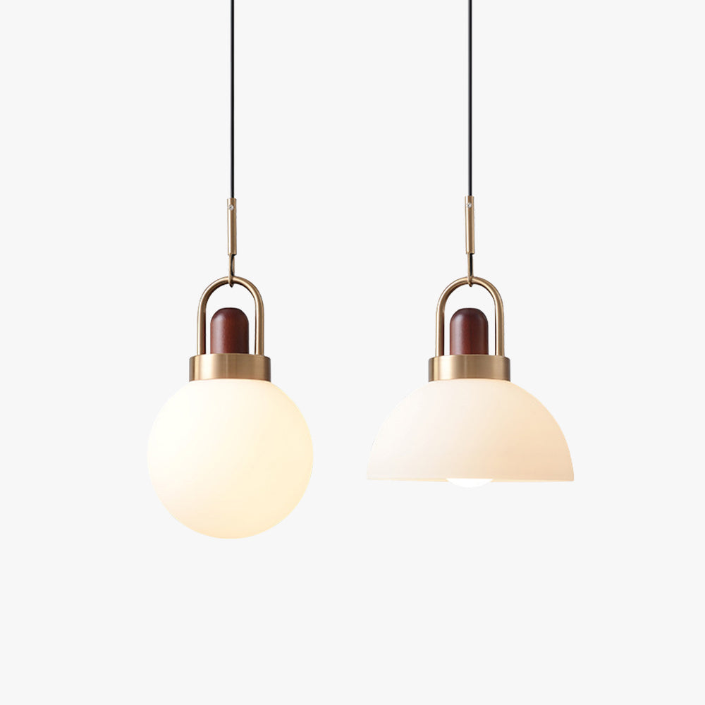 Hailie Moderne LED Suspension Métal Bois Verre Salle à Manger Chambre à Coucher