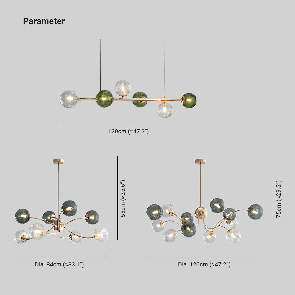 Valentina Moderne LED Suspension Métal Verre Chambre à coucher