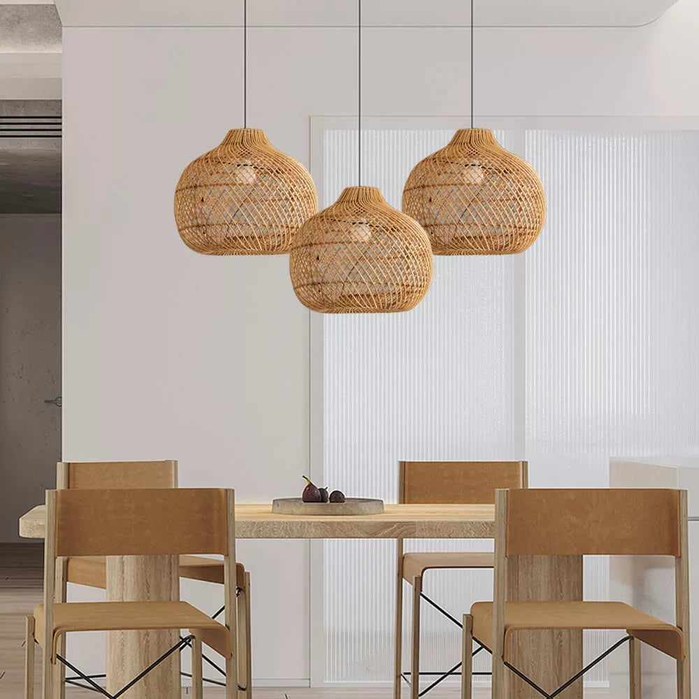 Ritta Design Artisanal LED Suspension Rotin Salon/Chambre À Coucher