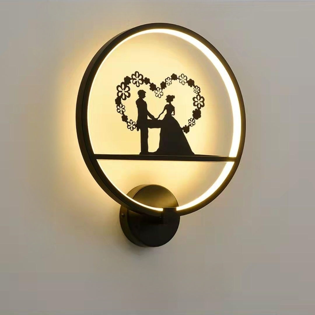 Orr Applique Murale à LED Ronde Moderne, Métal, Noir, Chambre