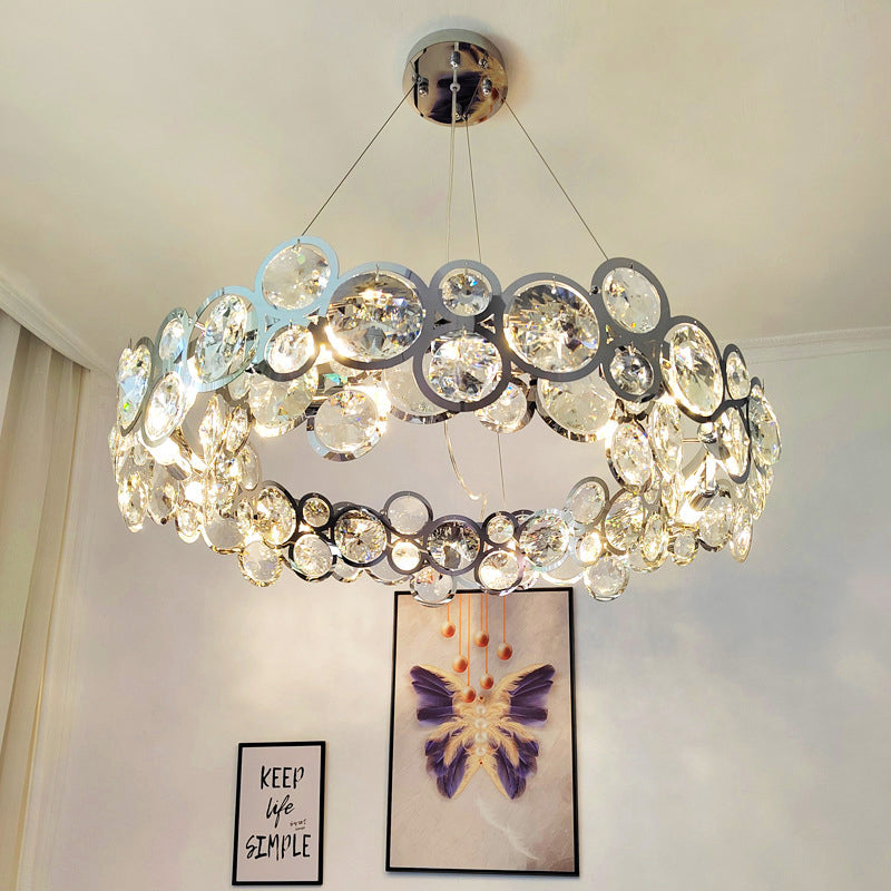 Marilyn Lustre LED Moderne Rond Cristal Métal Salon