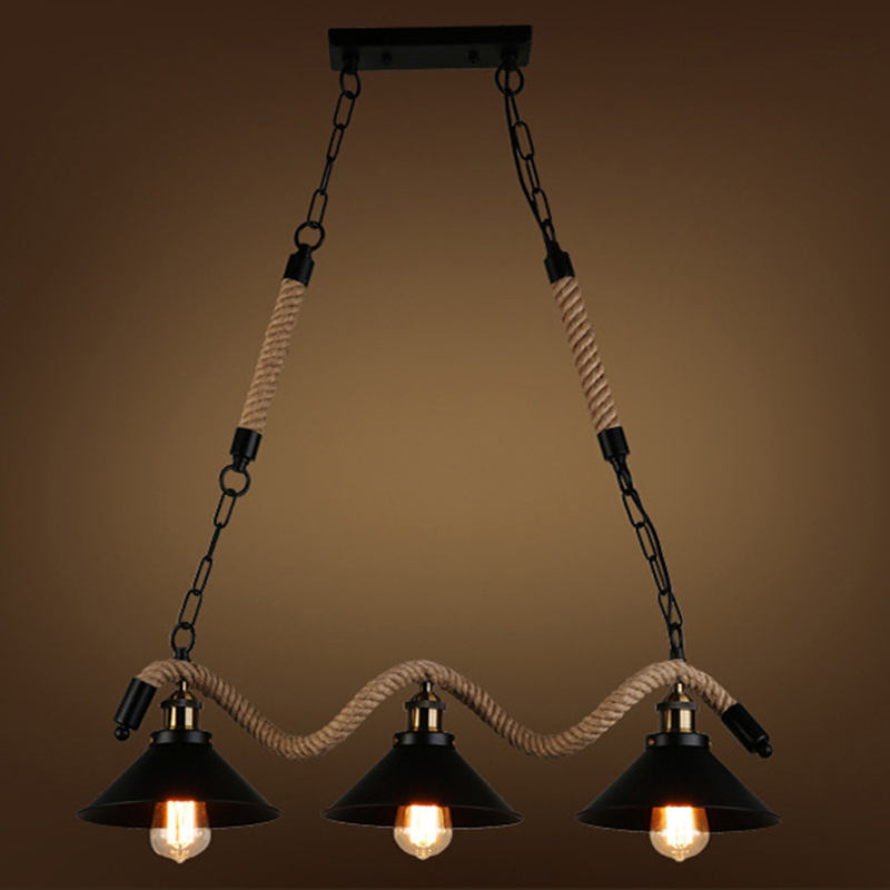 Epoch Lampe à Suspension LED Noire Vintage en Métal Pour Café