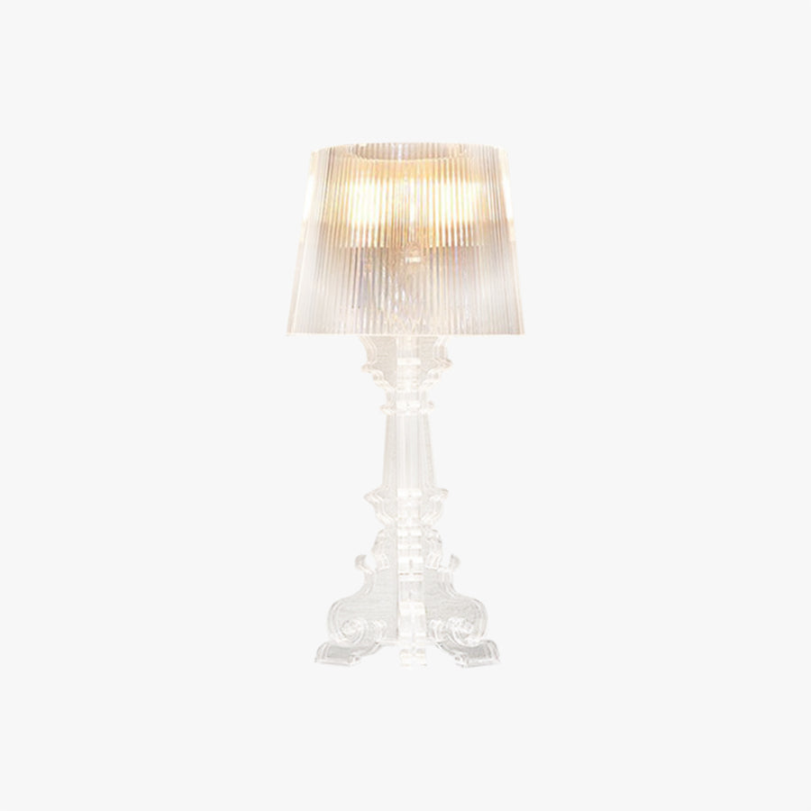 Kirsten Lamp de Table Cylindre Moderne, Arcylique, Noir/Transparent, Salon