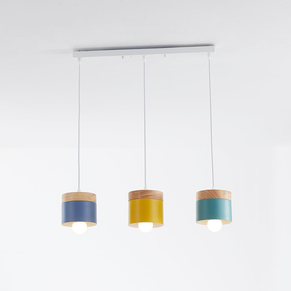 Morandi Suspension LED Macaron Nordique Métal/Bois Chambre