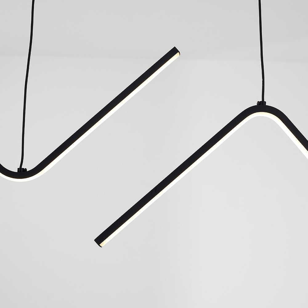 Louise Lampe Suspendue Lustre LED Moderne, Métal, Noir/Or, Cuisine