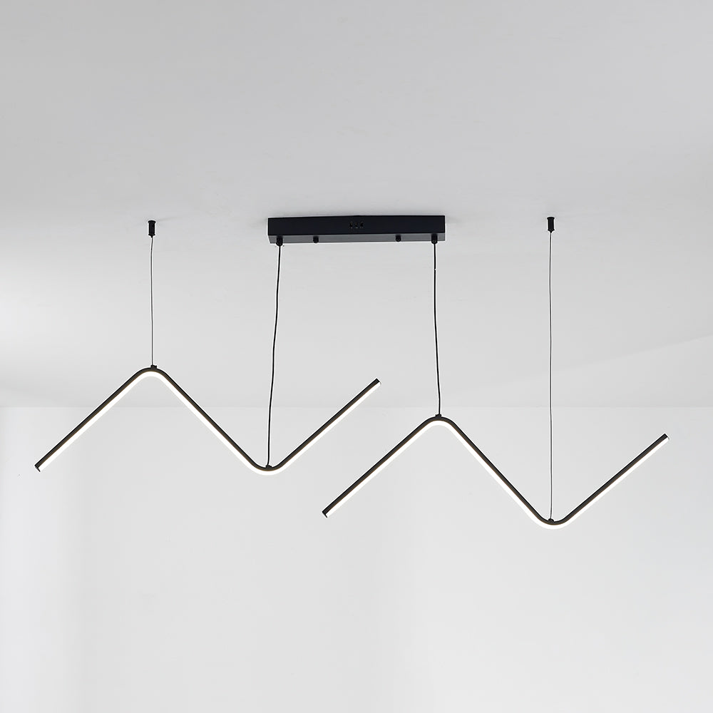 Louise Lampe Suspendue Lustre LED Moderne, Métal, Noir/Or, Cuisine