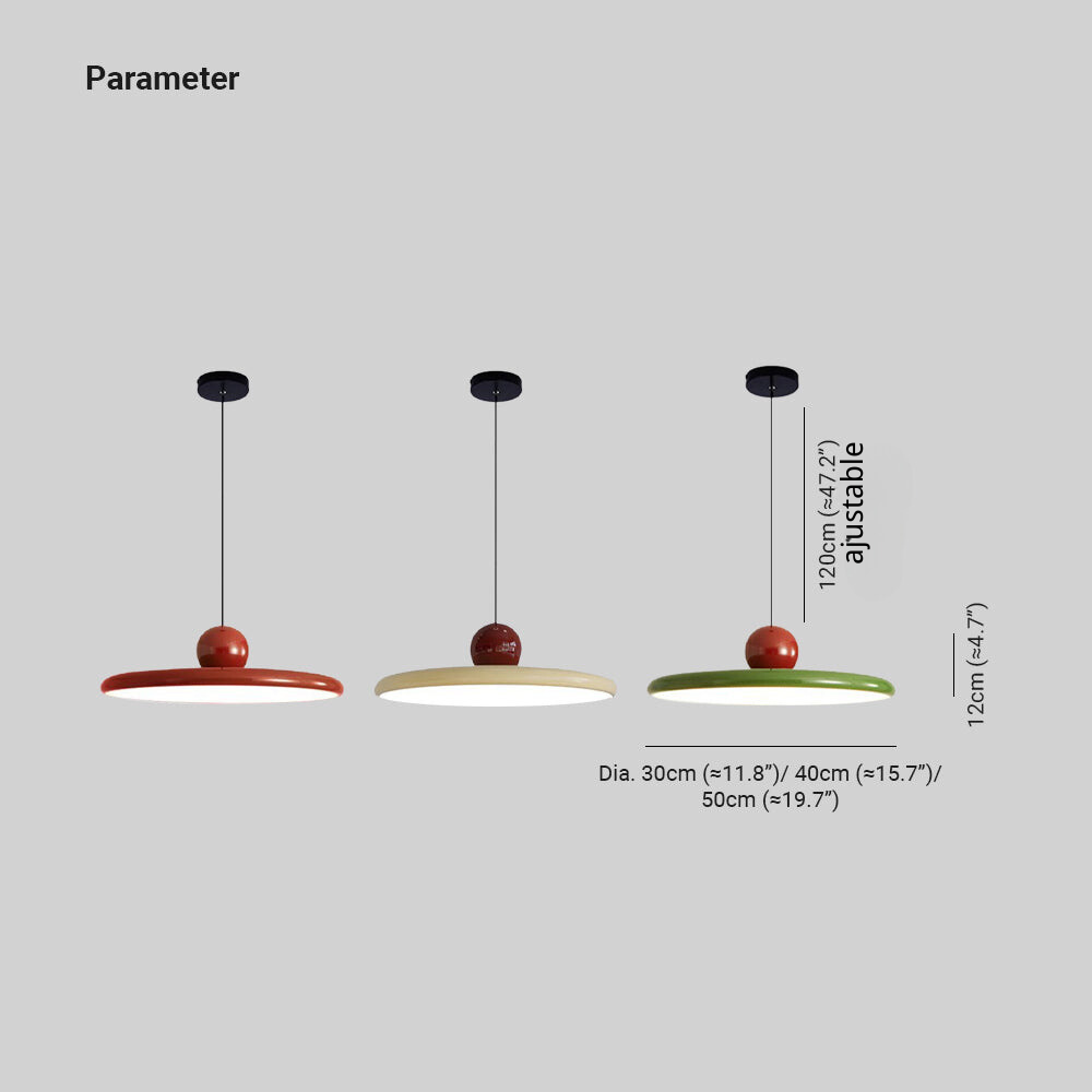 Morandi Nordique Soucoupe Volante Métal Suspension Rouge/Crème/Vert