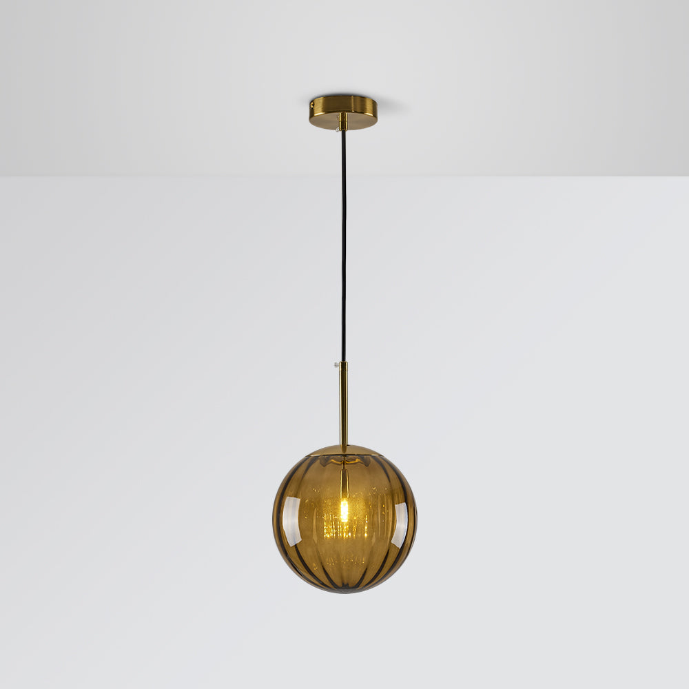 Hailie Suspension Boule Moderne, Métal/Verre,Gris/Bleu/Rouge/Café/Ambre, Salon