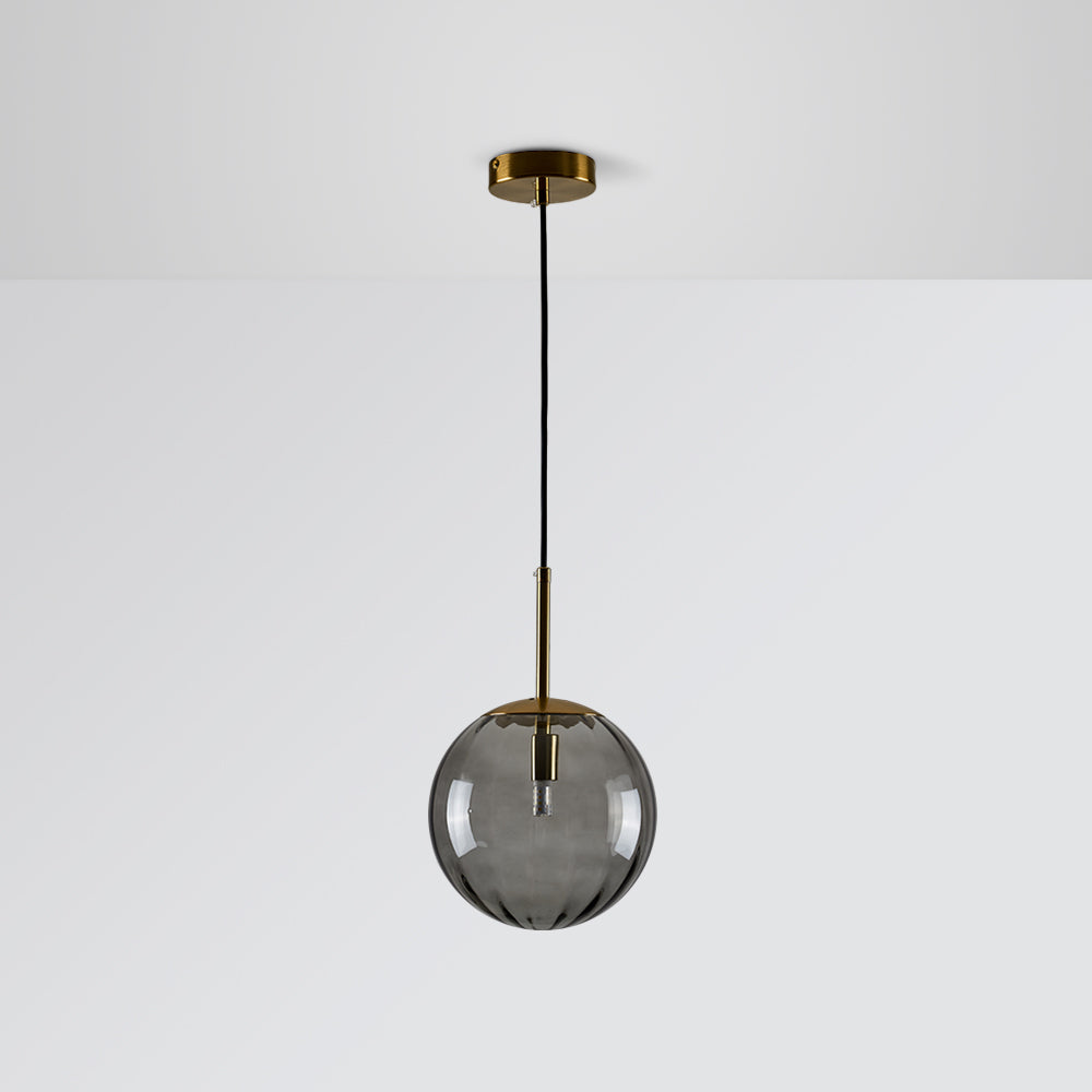 Hailie Suspension Boule Moderne, Métal/Verre,Gris/Bleu/Rouge/Café/Ambre, Salon