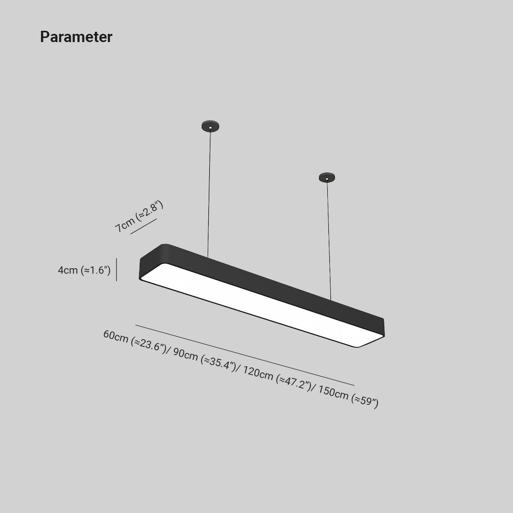 Edge Moderne Suspension Rectangulaire Noire