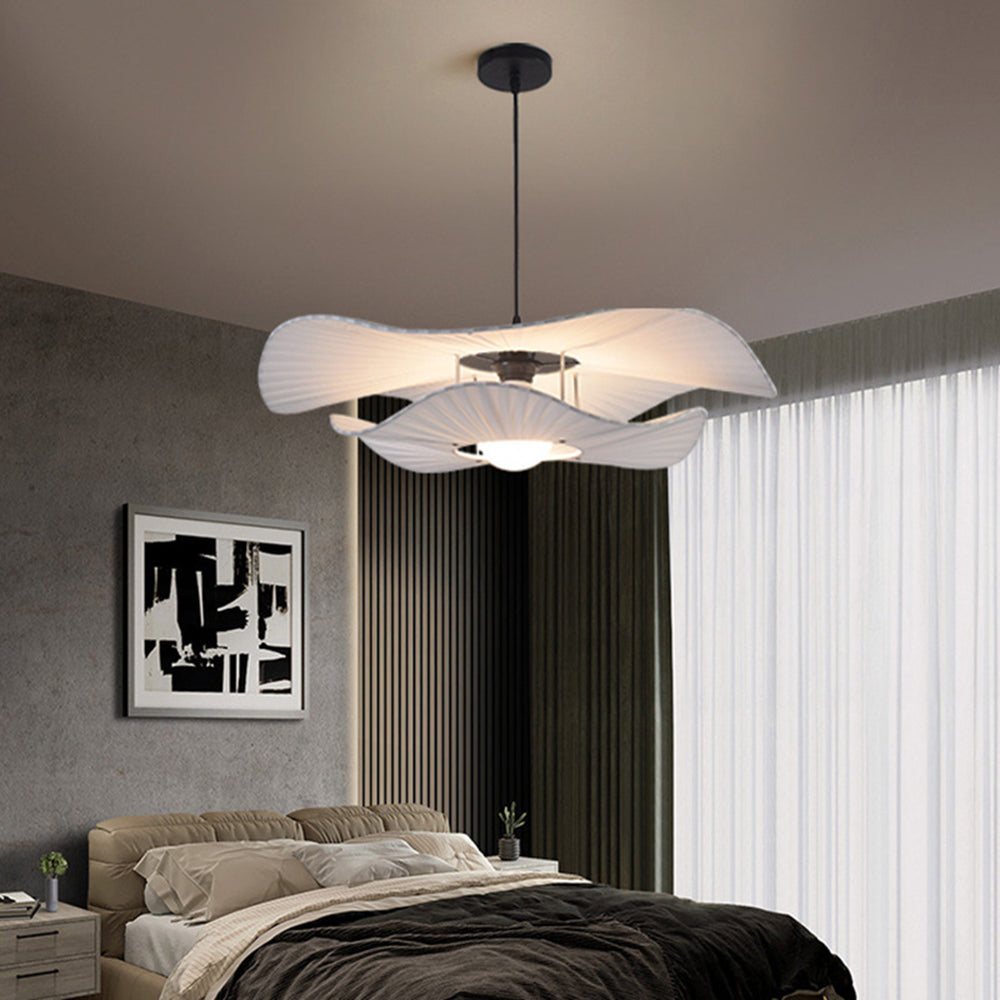 Renée Suspension Petale Retro, Metal/Tissu, Blanc, Chambre à Coucher