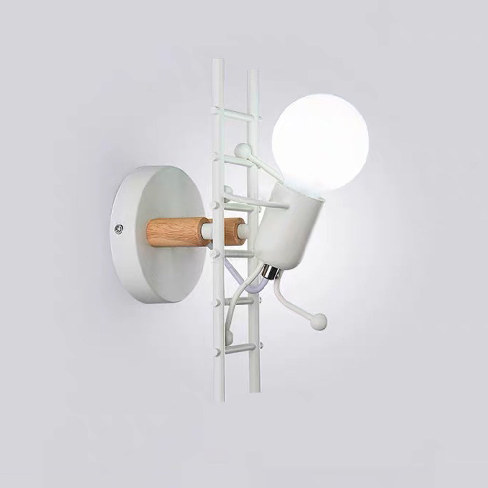 Luxo Applique Murale Rétro LED Métal/Bois de Caoutchouc Couloir 3 Couleur