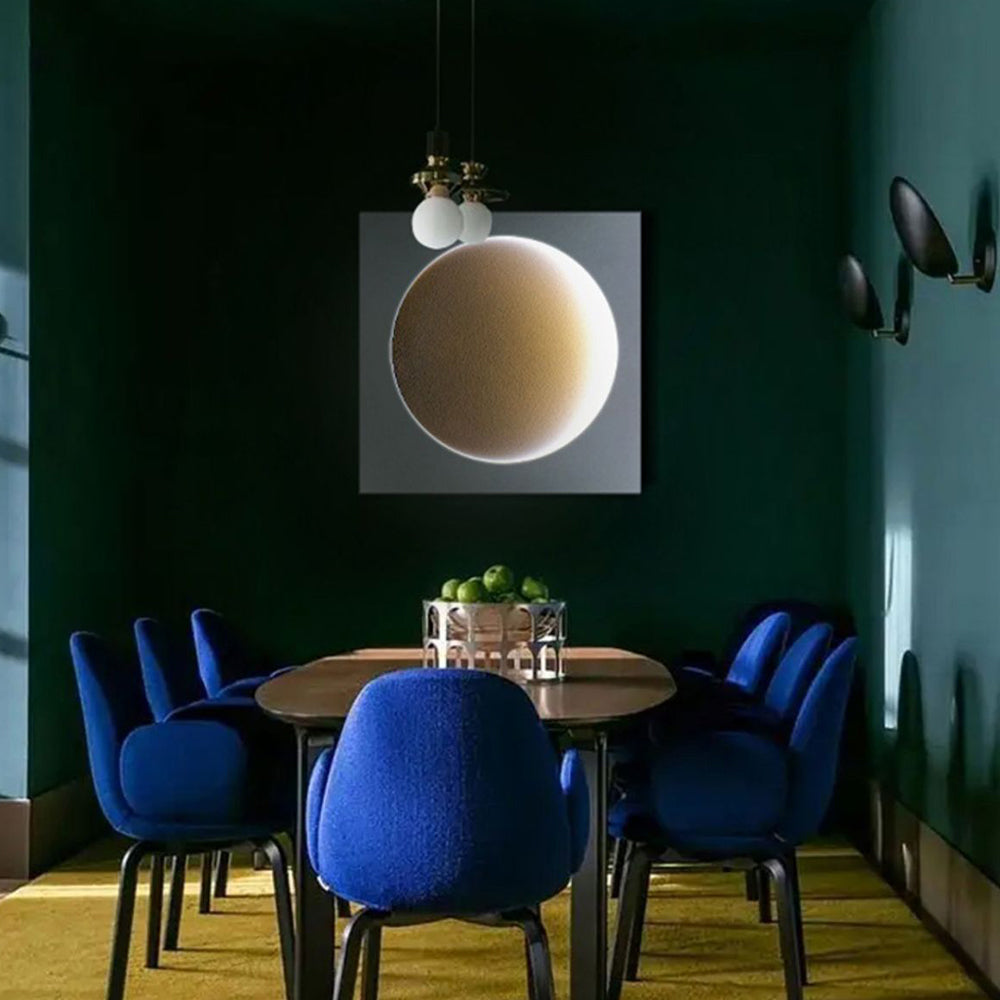 Elif Applique Murale de La Lune Peinture, Métal, Dimmable avec Télécommande, Métal, Blanc, Salon