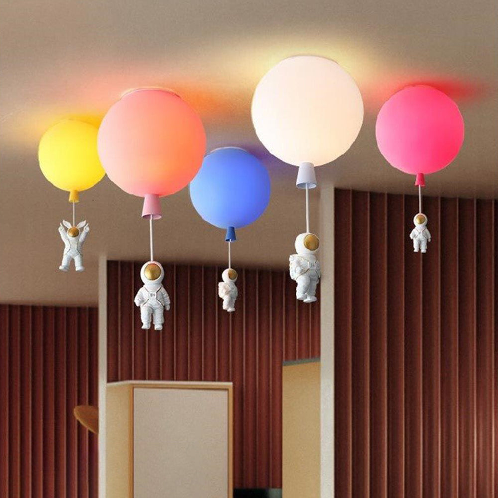 Fateh Plafonnier Ballon Moderne, Acrylique, Gris/Blanc/Rose/Rouge/Vert, Salon