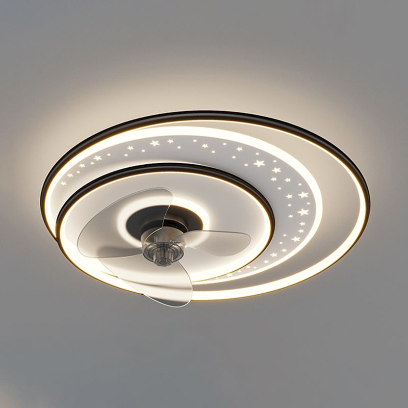 Quinn Ventilateur de Plafond LED, 3 Anneaux, 3 Styles, D50/52/53CM