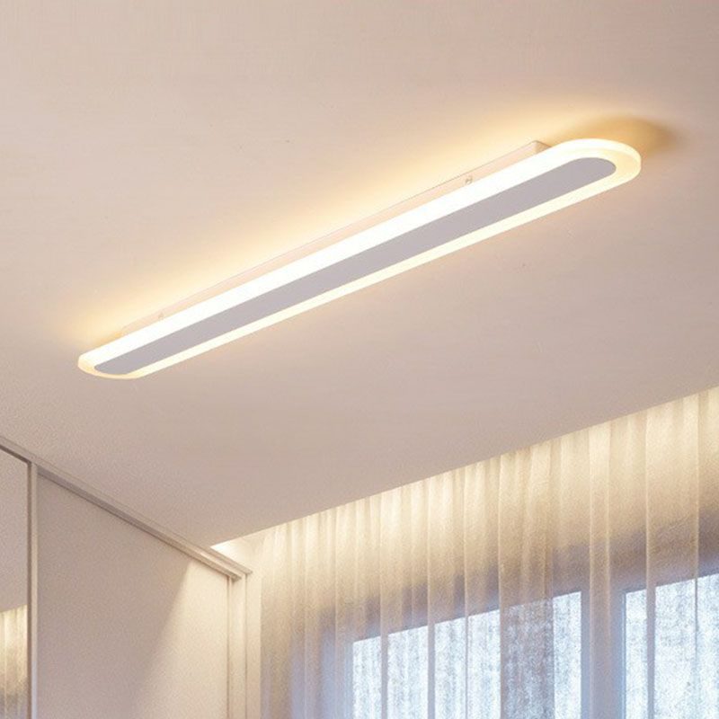 Edge Oval Minimaliste LED Plafonnier  Blanc Acrylique Chambre à coucher