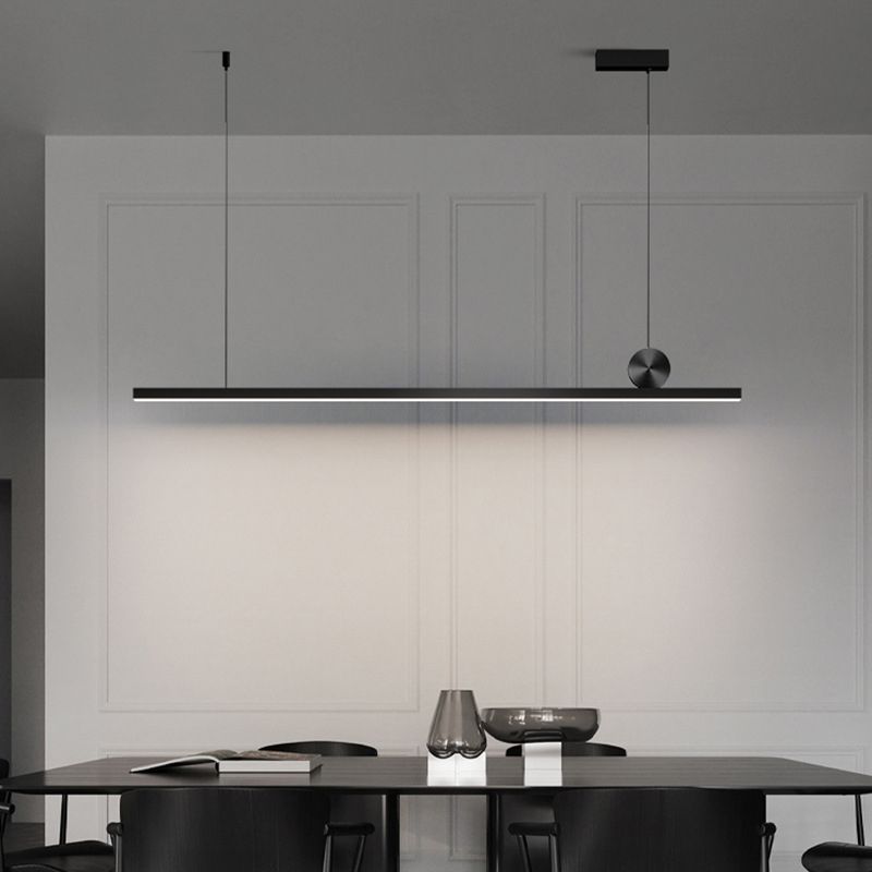 Edge Design LED Luminaires Suspensions Linéaire Moderne Métal/Plastique Noir/Or Salon/Cuisine