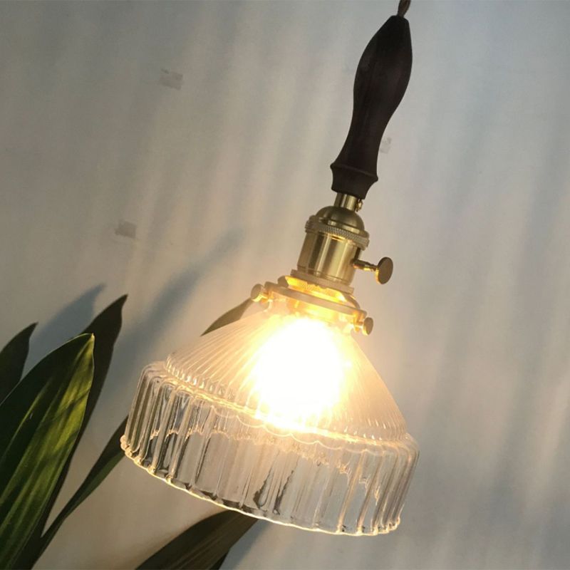 Cairns Vintage LED Suspension Laiton/Noire Verre Salle à Manger