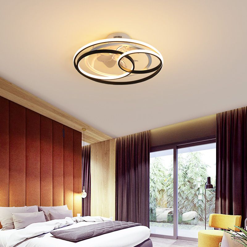 Arisha Ventilateur de Plafond LED, 4 Anneaux, D55/60CM