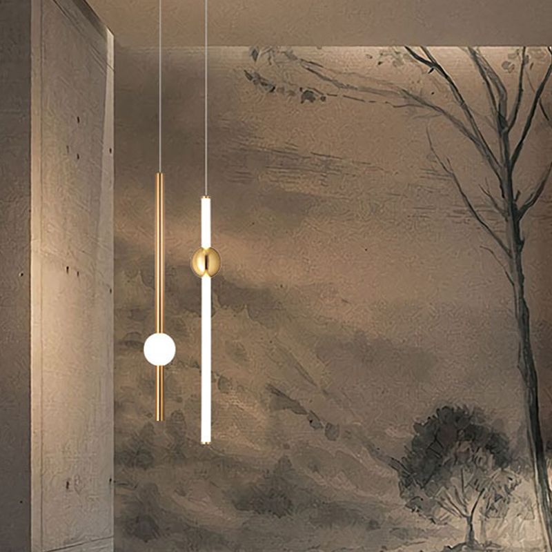 Edge Moderne LED Suspension Or Blanc Métal Verre Salon Salle à manger