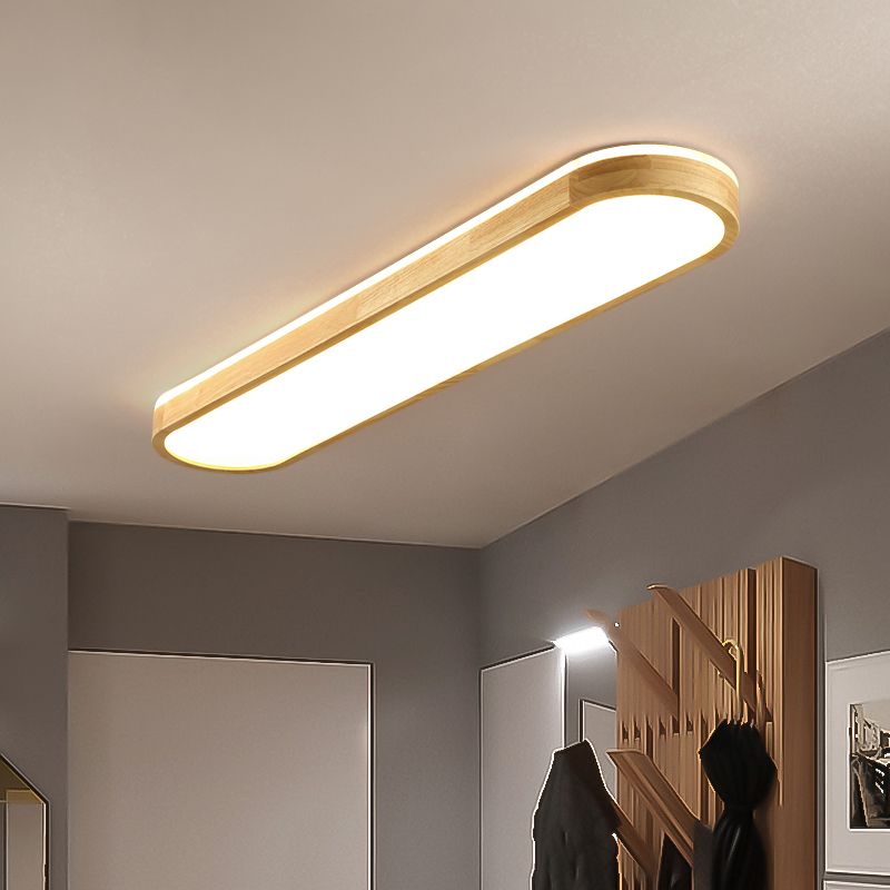 Ozawa Moderne LED Plafonnier Bois Acrylique Salon Chambre à coucher