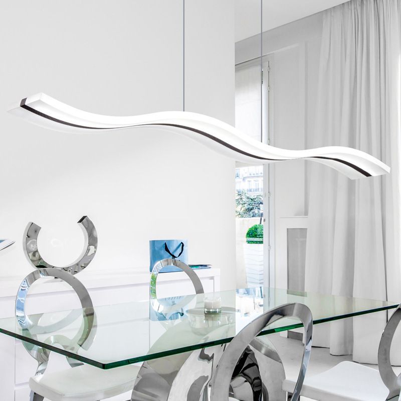 Louise Moderne LED Suspension Blanc Métal Acrylique Salon Chambre à coucher