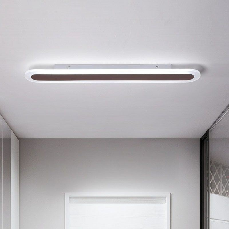 Edge Oval Minimaliste LED Plafonnier  Blanc Acrylique Chambre à coucher