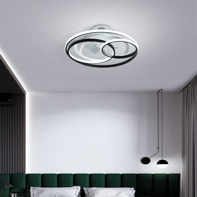 Arisha Ventilateur de Plafond LED, 4 Anneaux, D55/60CM