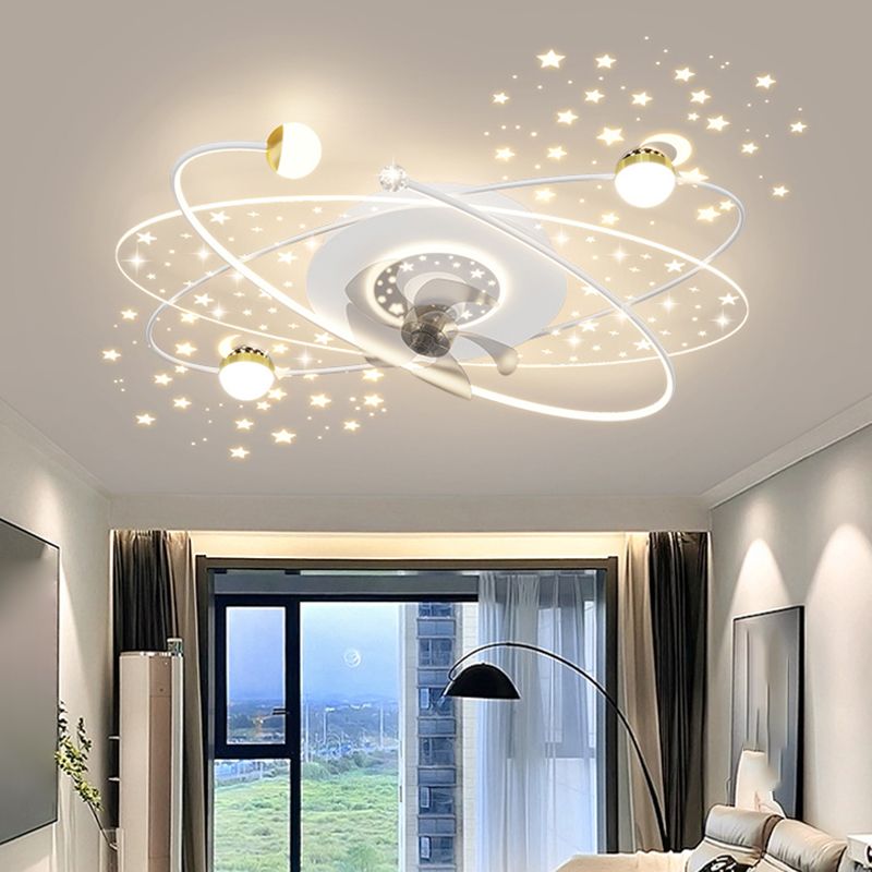 Madina Ventilateur de Plafond Étoilé, LED, 3 Couleurs, D110CM