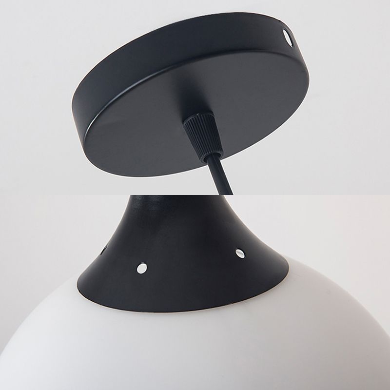 Valentina Simple LED Suspension Blanc/Noir Verre Chambre à coucher Salon