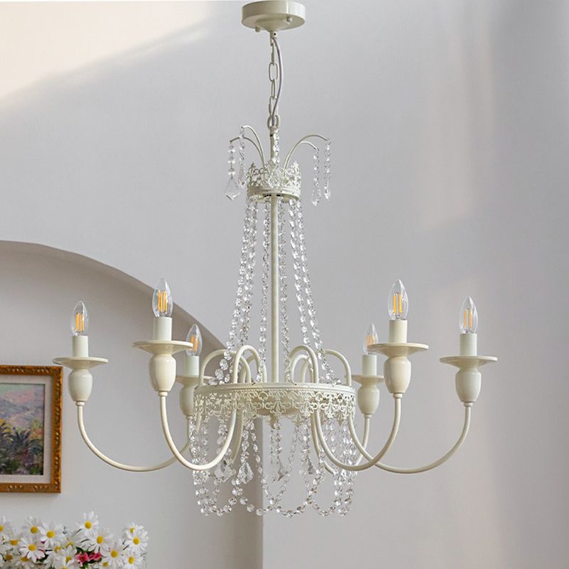 Sliva Lustre Lanterne Retro, Metal/Cristal, Blanc, Salon