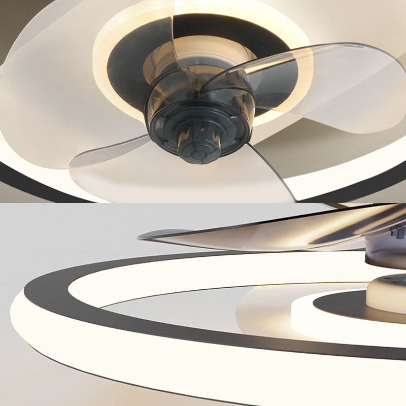 Edge Ventilateur de Plafond LED Noir en forme d'Anneau, D50CM