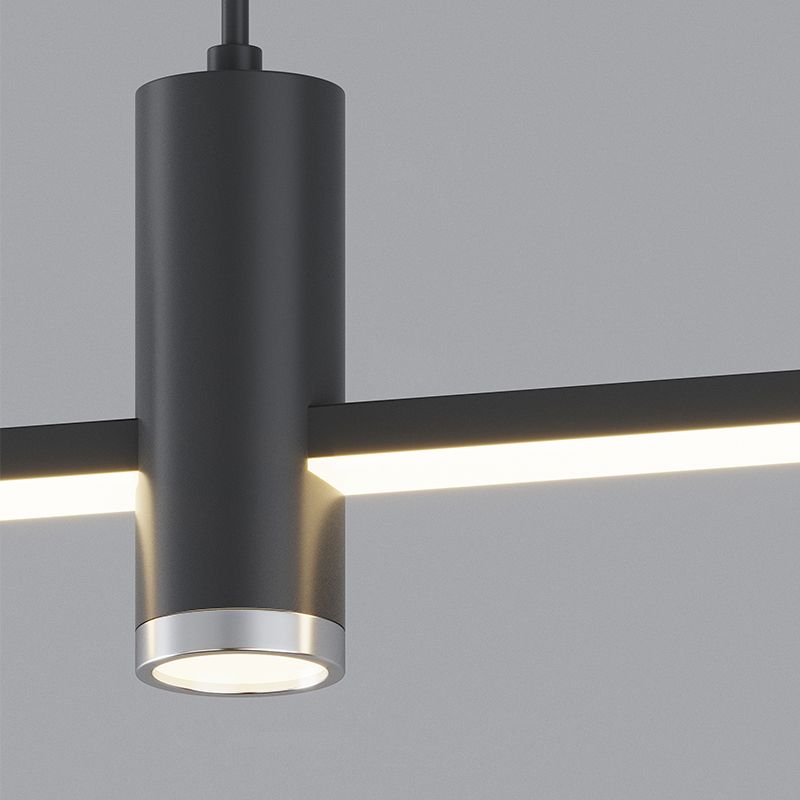 Edge Design Italien Luminaires Suspensions Longue Linéaire Moderne Métal Noir/Or Salon