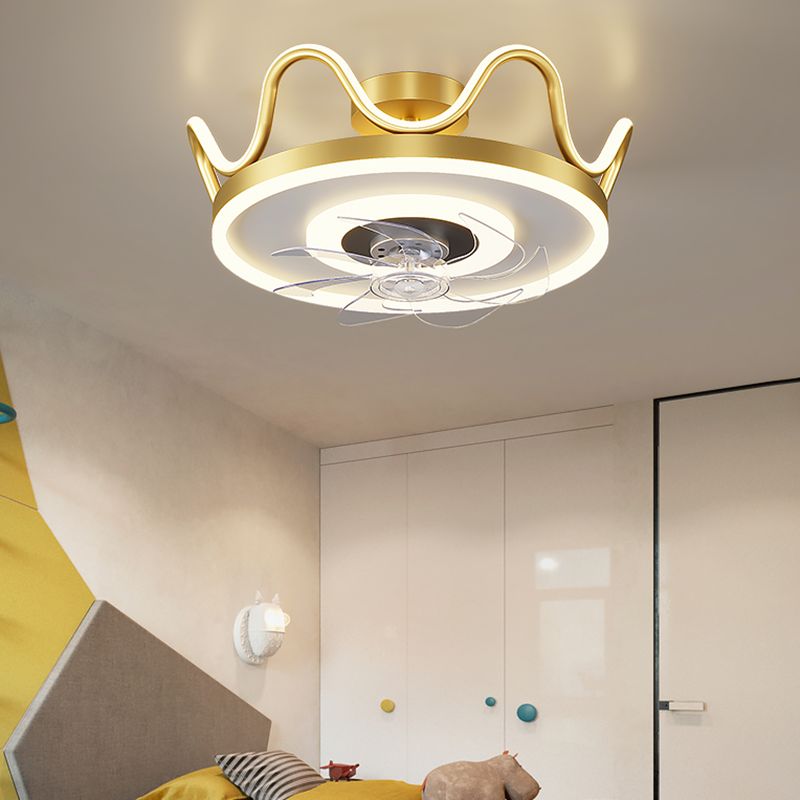 Arisha Ventilateur de Plafond, Cercle & Couronne, 2 Couleurs, 3 Styles, D 46/90CM