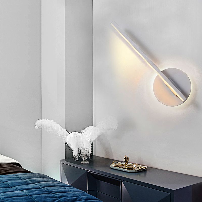 Edge Ronde LED Applique Murale Blanc Noir Acrylique Métal Salon
