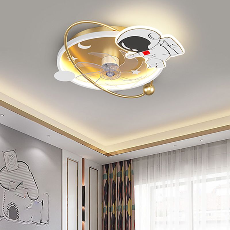 Fateh Ventilateur de Plafond LED en forme d'Astronaute, 3 Styles/Couleurs, D50/58CM