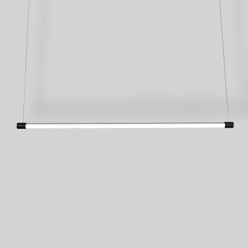 Edge Linéaire LED Suspension Noire Argent Métal Chambre à coucher