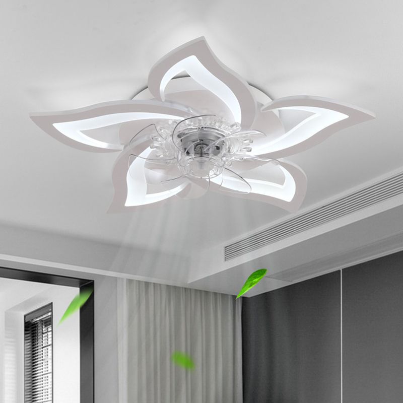 Hana Ventilateur de Plafond Lumineux en forme de Fleur, 2 Couleurs, D65CM